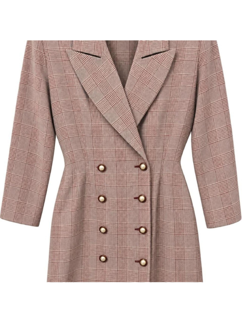 Vintage First Concepts double-breasted plaid blazer dress, size 7